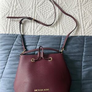 Michael Kors Wine Crossbody Bucket Bag